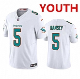 Youth Miami Dolphins #5 Jalen Ramsey White 2023 F.U.S.E Vapor Limited Stitched Jersey,baseball caps,new era cap wholesale,wholesale hats